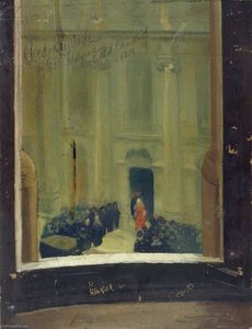Lady Leaving a Church (verso)