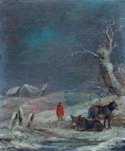 Winter Scene With Women And Donkeys — George Morland