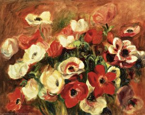 Spray Of Anemones — Pierre-auguste Renoir