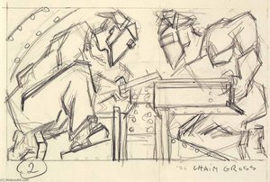 Welders 2 (sketch For Relief Panel, U.s. Federal Trade Commission Building) — Chaim Gross