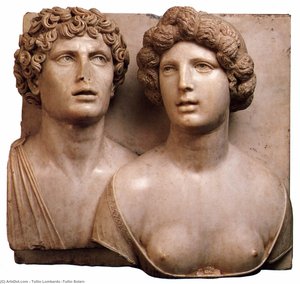 Self-portrait (.) With His Wife In Ancient Guise — Tullio Lombardo (tullio Solari)