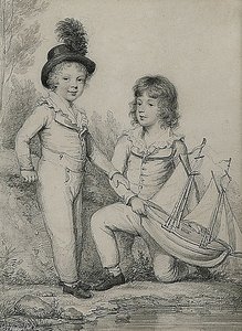 Double Portrait Of Frederick Seymour And Sir Horace Seymour — Henry Edridge