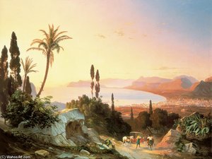 Gulf Of Palermo, Looking Towards Cape Zafferano — Καρλ Βίλχελμ Γκέτσοφ