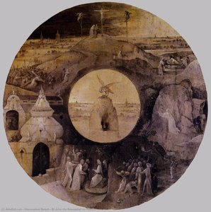 Sankt Johannes Döparen På Patmos (omvänd) — Hieronymus Bosch