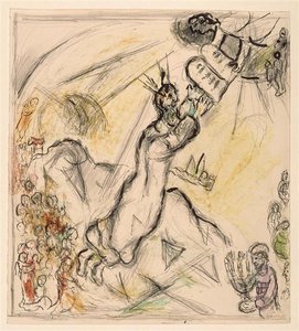 Moses Receiving The Tablets Of Law — Marc Chagall