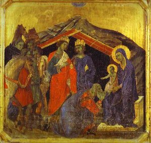 Maestó (front, Predella), The Adoration Of The Magi — Duccio Di Buoninsegna