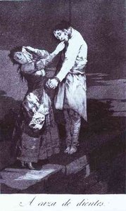 Capricho 12 A Caza De Dientes (out Hunting For Teeth) → Capricho 12: A Caza De Dientes — Francisco José De Goya Y Lucientes