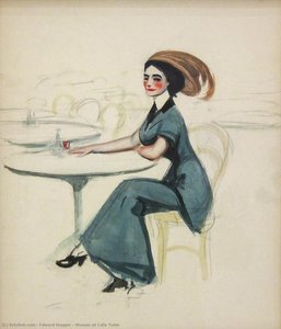 Woman at Cafe Table