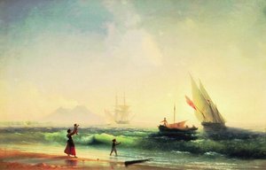 Meeting Of A Fishermen On Coast Of The Bay Of Naples — Ivan Konstantinovich Aivazovsky