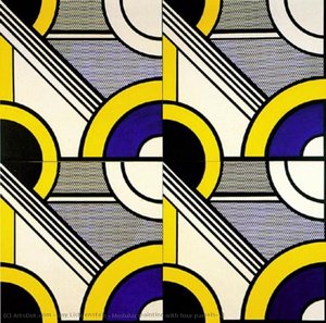 Modular painting with four panels, #1
