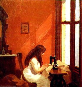 Girl At Sewing Machine — Edward Hopper