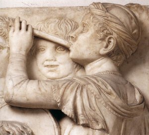 Cantoria: Fourth Top Relief (detail) — Luca Della Robbia