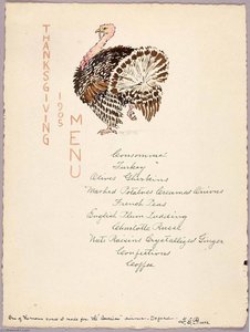 Thanksgiving Menu — George Elbert Burr