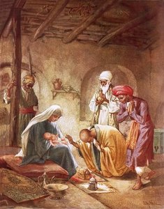 Three Kings Worshipping Christ — William Brassey Hole