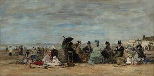 Trouville, Beach Scene (trouville, Scène De Plage) — Eugène Louis Boudin