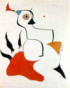 Háttér Fehérre Festett Tábla (tüzet Általában Látó Madár) — Joan Miró