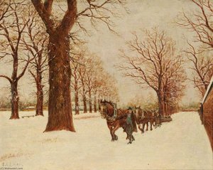 The Snow Plough Passing Norwood Green Pond, Norwood Green, Southall — Ernest A. L. Ham