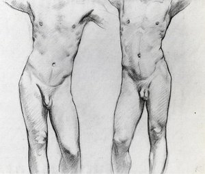 Torsos von zwei männlichen Nackten