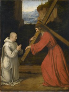 Christ Carrying The Cross And A Carthusian Monk — एंड्रिया सोलेरियो