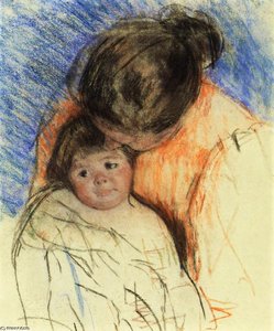 Sketch Of Mother Looking Down At Thomas — Mary Stevenson Cassatt