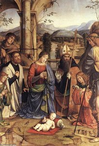 Adoration Of The Child (detail) — Francesco Francia
