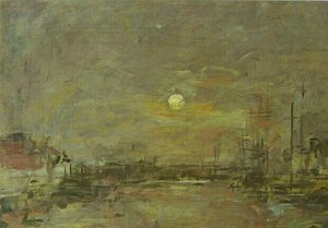 Twilight Over The Basin Of Le Havre — Eugène Louis Boudin