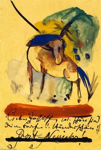 Chevaux et Maison avec Arc-en-ciel