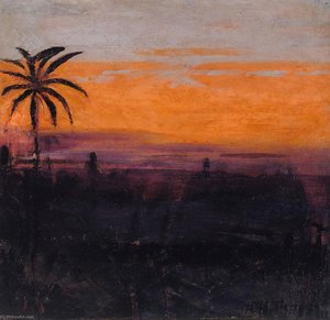 The Sky Simulated By Red Flamingoes, Study For Book Concealing Coloration In The Animal Kingdom — Abbott Handerson Thayer