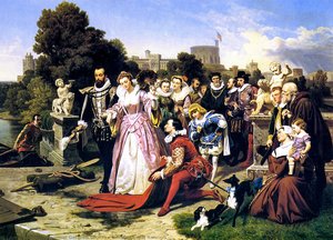 Elizabeth And Raleigh — Leutze Emanuel
