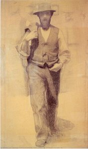 Central Figure Of 'stream Of People' — Giuseppe Pellizza Da Volpedo