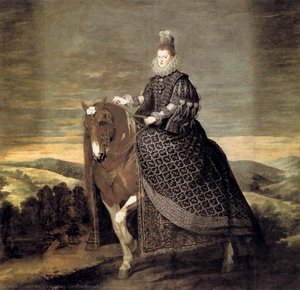 Die Königin Margarita Von Österreich, Auf Einem Pferd — Diego Rodríguez De Silva Y Velázquez