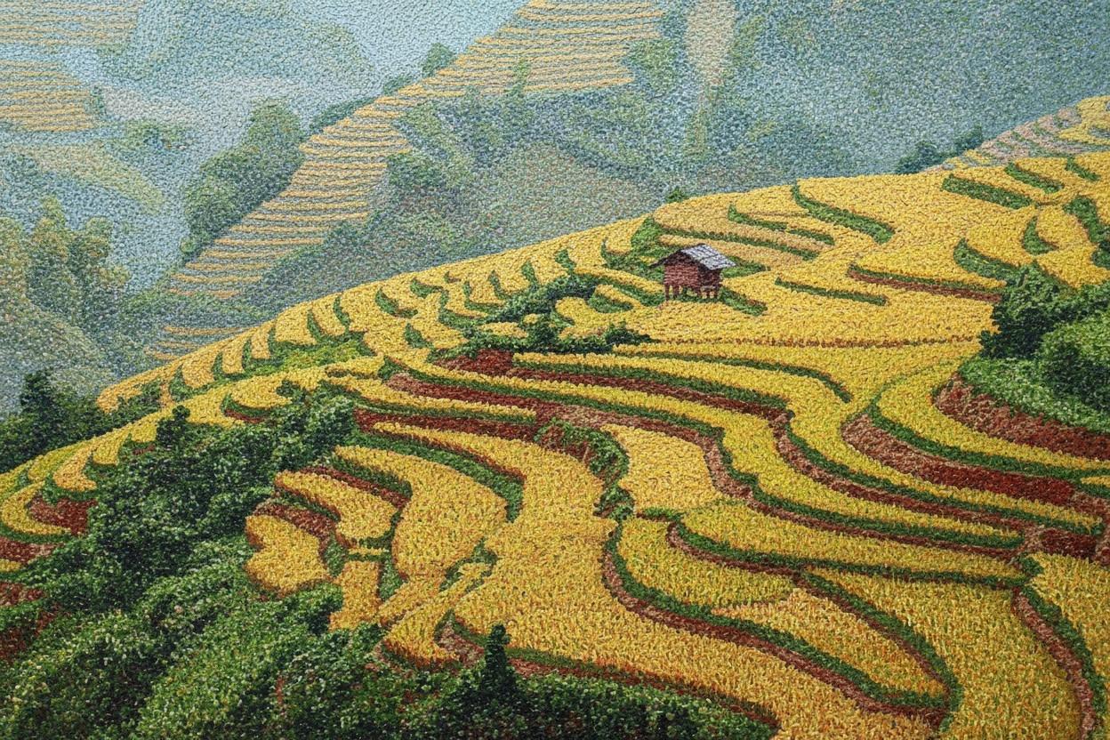 Golden Harmonies: A Rice Terrace Elegy — Jacques Villedieu
