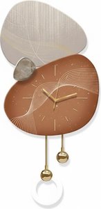 Illuminated Abstract Wall Clock With Copper & Gold Accents